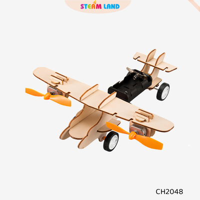 Bộ lắp ráp Máy bay hai cánh quạt bằng gỗ CHUANG HUANG-CH2048