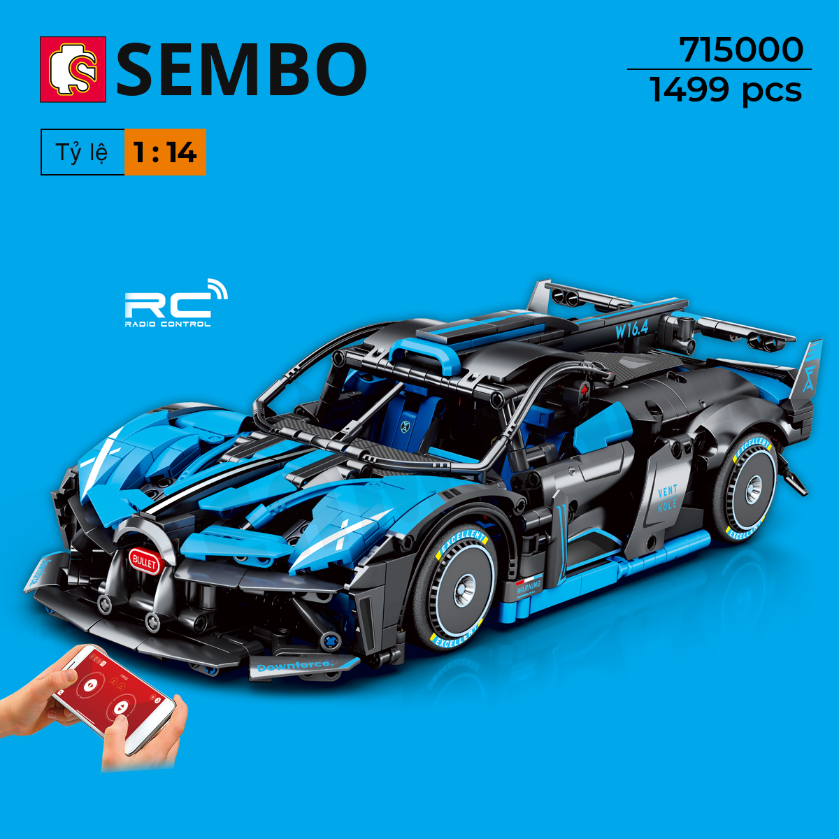 Bộ Lắp Ráp Siêu Xe Thể Thao Bugatti Veyron – SEMBO 715000