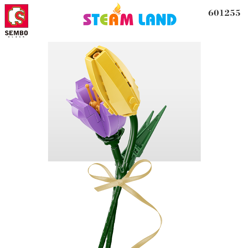 Bộ Lego Hoa Tulip Vàng Tím Dịu Dàng - SEMBO 601255