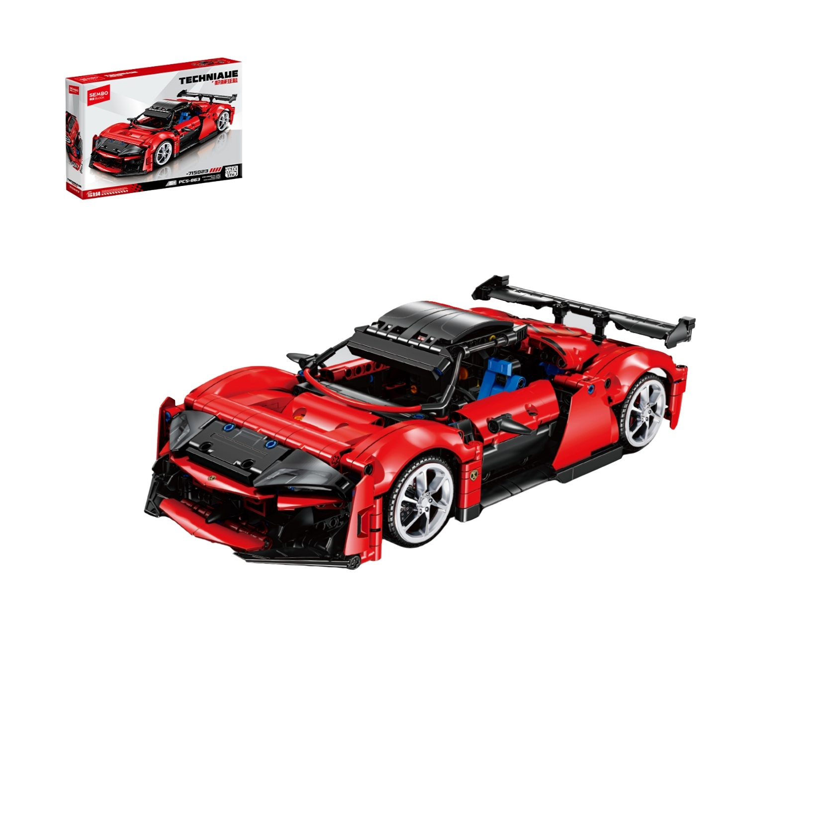 Bộ mô hình lắp ráp tỷ lệ 1:14 siêu xe màu đỏ SEMBO-715023