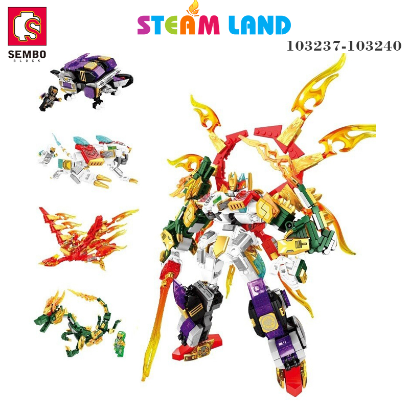 Combo 4 linh vật  thanh long, bạch hổ, chu tước, huyền vũ SEMBO 103237-103240