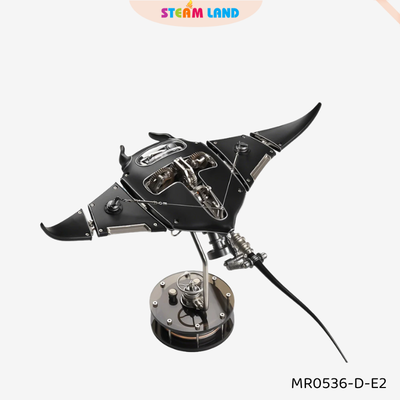 Mô hình kim loại cơ khí cao cấp Cá Đuối Manta (phiên bản lắp ráp) màu đen nhám - JIXIE-MR.0536-D-E2