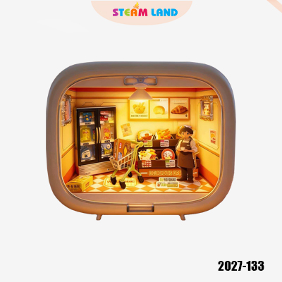 Mô hình lắp ráp DIY tiệm bánh mini (có đèn) - NXYBS-2027-133