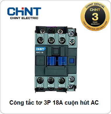 Công tắc tơ NXC CHINT 3P 18A 380VAC