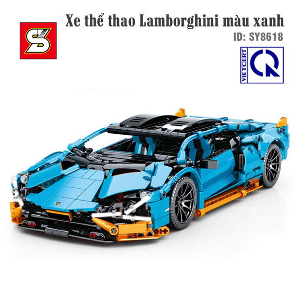 Xe thể thao Lamborghini màu xanh - SY BLOCK 8618